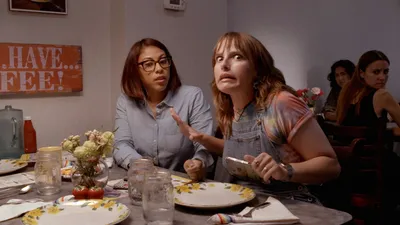 Episode 1: 'I'm Definitely the Problem.' Daisy Melody as Barb (L) and Tess Lincecum as Maude (R).