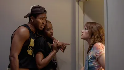 Episode 1: 'I'm Definitely the Problem.' L-R Carl Donovan Collins as Cameron, Layla Walcott as Penny, and Tess Lincecum as Maude.