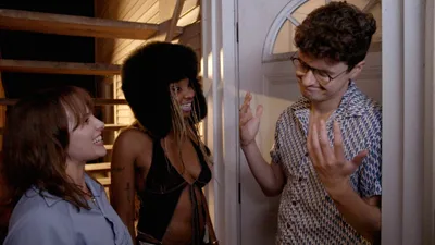 Episode 2: 'The Boystown Bitch.' L-R Tess Lincecum as Maude, Layla Walcott as Penny, and Eric Schlesinger as Jake C.