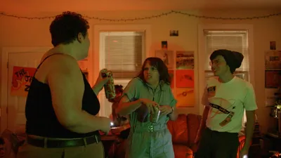 Episode 2: 'The Boystown Bitch.' L-R Lexi Hanna as Drunk Girl, Tess Lincecum as Maude, and Rob McPherson as Dude in Beanie.