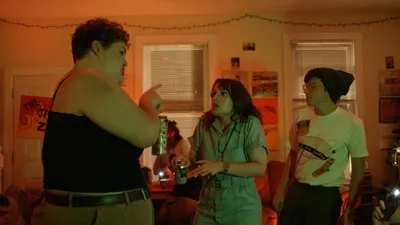 Episode 2: 'The Boystown Bitch.' L-R Lexi Hanna as Drunk Girl, Tess Lincecum as Maude, and Rob McPherson as Dude in Beanie.